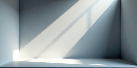 Obraz premium Empty Room Corner with Light Beams and Shadow Play on Walls and Floor