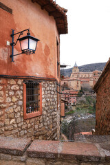 Beautiful view of Albarracin town and its old red houses
