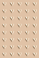 Artistic heart illustration card - print on a pink-mocha background 