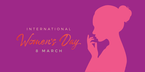 Representation of International Women's Day with a graceful silhouette and stylish typography