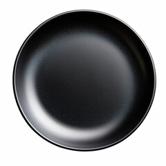 black ceramic plate isolated on transparent background Generative Ai.