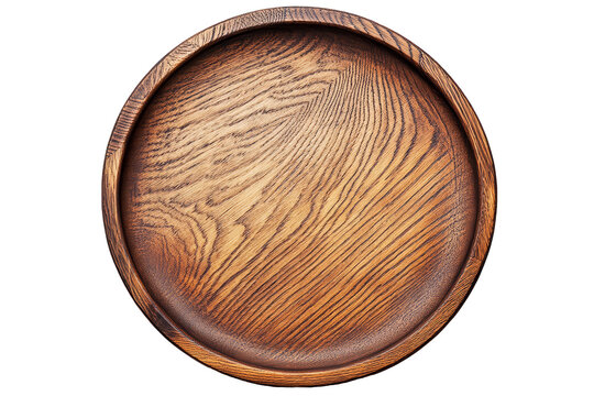 Wooden Tray isolated on transparent background.