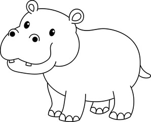 hippopotamus outline illustration