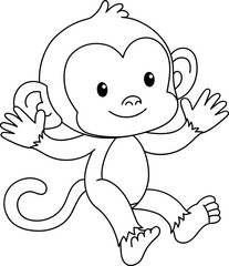 monkey outline illustration
