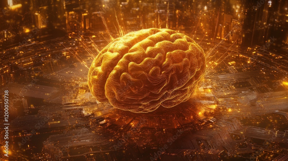 Poster golden brain integrated within circuitry system