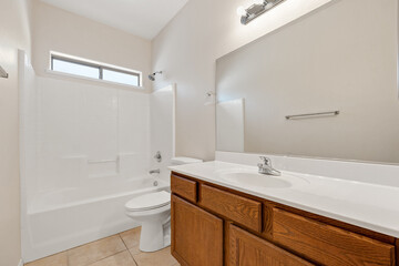 an interior view of a home bathroom