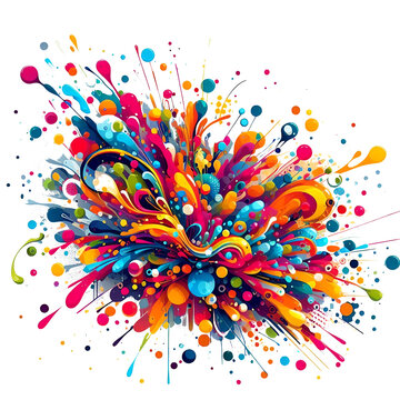 Fototapeta an abstract illustration of colorful splashes and splashes. The splashes are made up of different colors