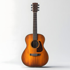 Obraz premium Beautifully Crafted Acoustic Guitar Against Pure White Background