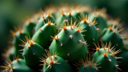 green cactus spines close up