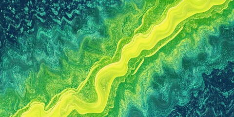 A bold gradient fading from emerald green to bright lime, with irregular organic patterns, high-contrast shapes, and intricate noise texture for a vibrant, refreshing design