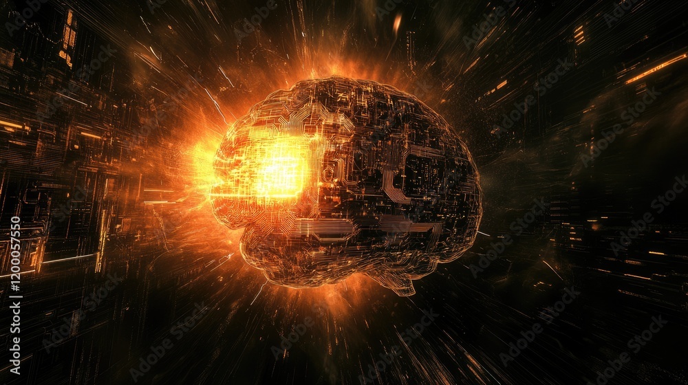 Poster A Circuit Brain Explodes With Digital Energy