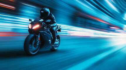 motorcycle in motion blur