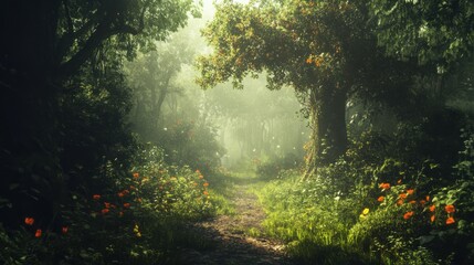 Misty Forest Path