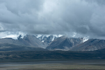 Beautiful landscape between Everest Base Camp and Zhangmu, in the Tibetan Plateau - Tibet China