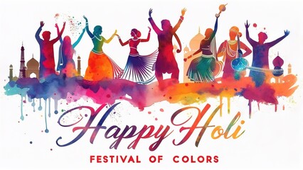 colorful background for color festival of India celebration greetings.