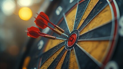 dartboard with three darts in the middle