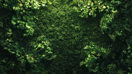 Fototapeta premium Lush Green Wall of Tropical Foliage