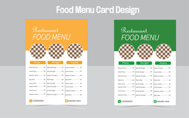 Beautiful food menu design template