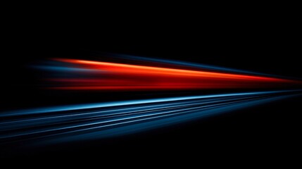 Dynamic streaks of red and blue light against a black background create a sense of speed and motion, ideal for themes related to technology, transportation, or innovation