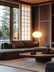 Fototapeta premium Modern Japanese Living Room Interior Design