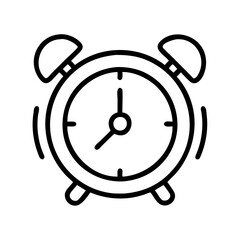 alarm clock icon, alarm clock line art - simple line art of alarm clock, perfect for alarm clock logos and icons and themed design 