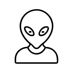alien icon, alien line art - simple line art of alien, perfect for alien logos and icons and themed design 