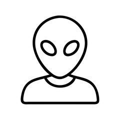 alien icon, alien line art - simple line art of alien, perfect for alien logos and icons and themed design 