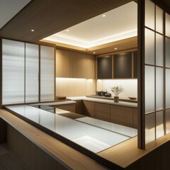 Modern Minimalist Kitchen Design With Wooden Accents