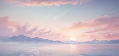 Obraz premium Serene and calming watercolor washes in soft pastel shades, abstract, artistic