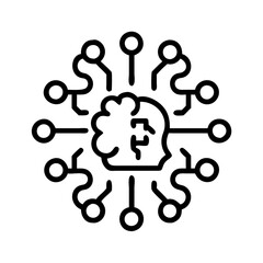 artificial intelligence icon, artificial intelligence line art - simple line art of artificial intelligence, perfect for artificial intelligence logos and icons and themed design 