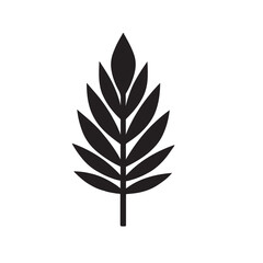 Geometric Leaf Silhouette with Pointed Leaves