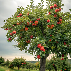 apple tree with red apples
