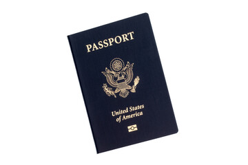 Blue Passport Isolated on White Background