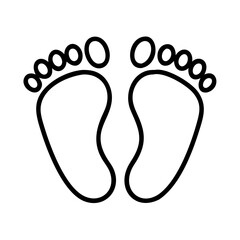 baby feet icon, baby feet line art - simple line art of baby feet, perfect for baby feet logos and icons and themed design 
