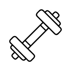 barbell icon, barbell line art - simple line art of barbell, perfect for barbell logos and icons and themed design 