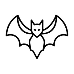 bat icon, bat line art - simple line art of bat, perfect for bat logos and icons and themed design 