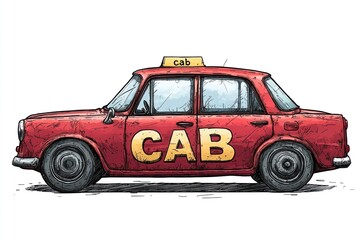 Taxi isolated on white background. Taxi icon. Cab isolated on white. Cab icon. Cab Car. Taxi Car Isolated element on white for Designers. Isolated Taxi Design Element. Cab Car Isolated on white.