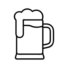 beer mug icon, beer mug line art - simple line art of beer mug, perfect for beer mug logos and icons and themed design 