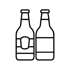 beer bottle icon, beer bottle line art - simple line art of beer bottle, perfect for beer bottle logos and icons and themed design 