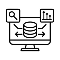 big data icon, big data line art - simple line art of big data, perfect for big data logos and icons and themed design 