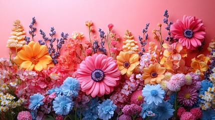 Bright spring flowers create a vibrant backdrop for a local business social media campaign in the community