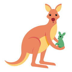 a mother kangaroo with a joey in her pouch