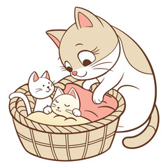 cat with basket