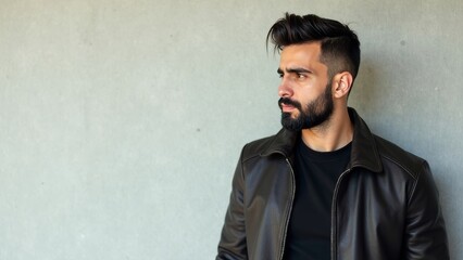 Profile image of a young Lebanese man in a leather jacket, capturing a thoughtful expression against a simple wall