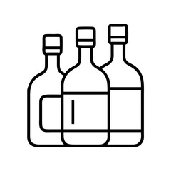 bottles of alcohol icon, bottles of alcohol line art - simple line art of bottles of alcohol, perfect for bottles of alcohol logos and icons and themed design 