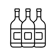 bottles of alcohol icon, bottles of alcohol line art - simple line art of bottles of alcohol, perfect for bottles of alcohol logos and icons and themed design 