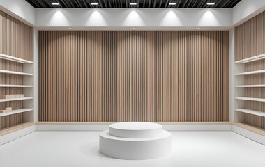 white podium on white background, product display, discount concept, 3d rendering