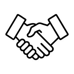business agreement handshake icon, business agreement handshake line art - simple line art of business agreement handshake, perfect for business agreement handshake logos and icons and themed design 