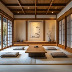 Serene Japanese Room Interior Design With Tatami Mats