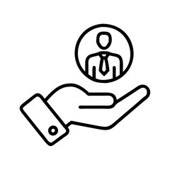 business hand icon, business hand line art - simple line art of business hand, perfect for business hand logos and icons and themed design 